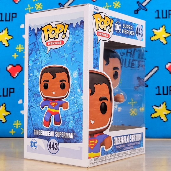 Funko PoP Super Heroes Gingerbread Superman #443 Vinyl Figure + Protector New - Picture 2 of 9